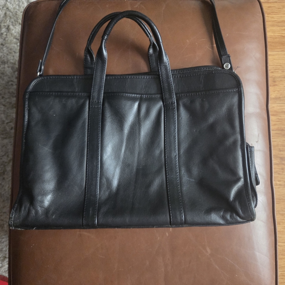 Wilson Black Leather Bag/Briefcase